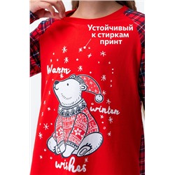 Новогодняя сорочка для девочки из хлопка Happyfox