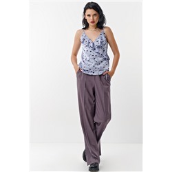 Топ летний атласный с запахом сиреневый