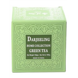 DARJEELING Home collection, GREEN TEA, Bharat Bazaar (ДАРДЖИЛИНГ, Домашняя Коллекция, ЗЕЛЕНЫЙ ЧАЙ круп. лист., Бхарат Базар), 100 г.
