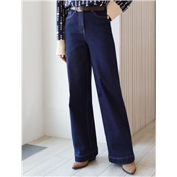 Джинсы-трубы из эластичного денима на флисе