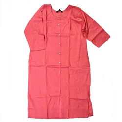 Туника женская РОЗОВАЯ, декорирована пуговицами (хлопок+синтетика, 3XL), Poppins, 1 шт.