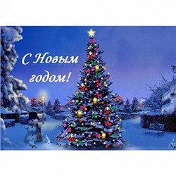 Новый год №2, картинка на сахарной бумаге 20*30 см