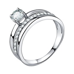 Кольцо из серебра куб.циркон., Л-10431