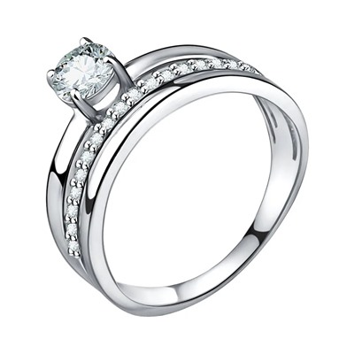 Кольцо из серебра куб.циркон., Л-10431