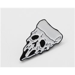 Металлический значок "Пицца череп 1" Ш*В: 1.9*3 см