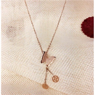 SALE! Подвеска на цепочке из ювелирной стали, Бабочка,1 шт.