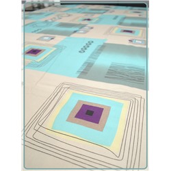 Простыня Ивановская бязь Графика вид 4/1 бирюзовый