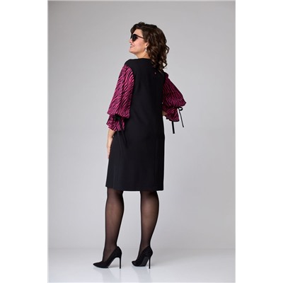 EVA GRANT 7060 черный+розовый, Платье