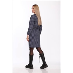 Vilena 765 темно-синий_меланж+розовый, Платье