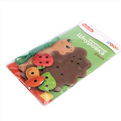 Деревянная шнуровка для детей «Ежик» Baby Toys