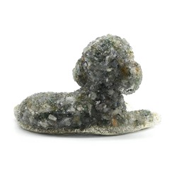 Фигурка из агата мохового и смолы "Пудель" 130*80*77мм