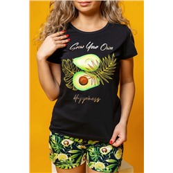 Костюм женский Текс-Плюс, цвет черный зеленый