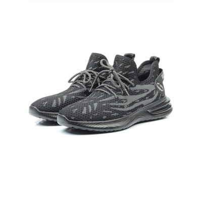 HA101 BLACK/GRAY Кроссовки летние мужские (текстиль) размер