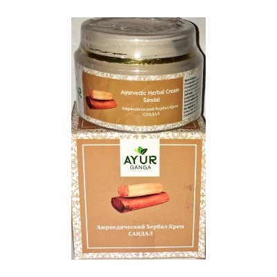 Ayurvedic Herbal Cream SANDAL, Ayur Ganga (Аюрведический хербал крем САНДАЛ), 30 г.