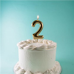 Свеча для торта "Цифра 5", золотая 8,5 см