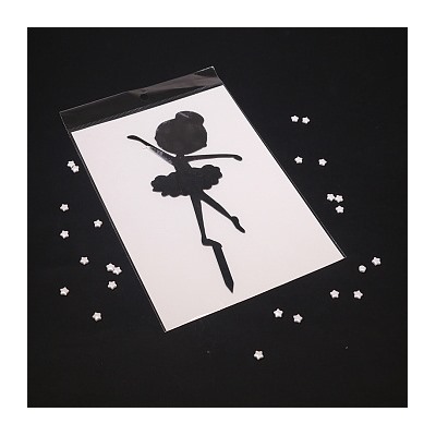 Топпер силуэт "Балерина маленькая"  цветной 9*15 см