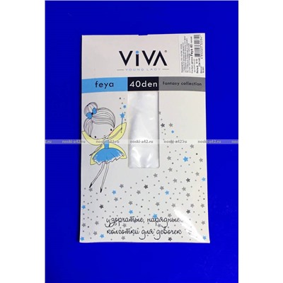 VIVA Feya (Фея) школьные детские колготки гладкие 40 den белые