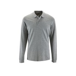 Рубашка поло мужская с длинным рукавом Perfect LSL Men, серый меланж