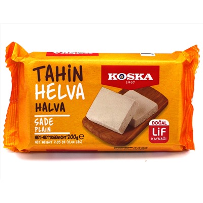 Tahin Halva PLAIN, KOSKA (Кунжутная халва), 200 г.