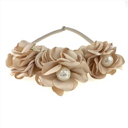 Колье «Текстильные цветы» ручная работа