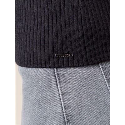 Джемпер-поло с застежкой на молнии из хлопка с кашемиром