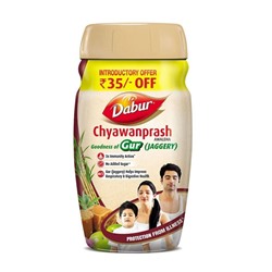 CHYAWANPRASH Goodness of GUR, Dabur (Чаванпраш НА ТРОСТНИКОВОМ САХАРЕ, Дабур), 900 г.