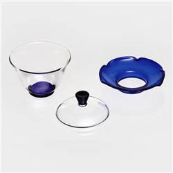 Пиала для чая стеклянная «Гайвань», 250 мл, с подставкой и крышкой