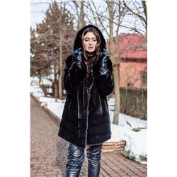 Мехофф Камелия85.223-520 черно-коричневый, Полупальто