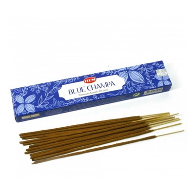 BLUE CHAMPA Premium Masala Incense, Hem (ГОЛУБАЯ ЧАМПА премиум масала благовония, палочки, Хем), уп. 15 г.
