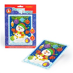 Детский набор рисунок из страз «Снеговик»