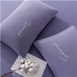 Комплект постельного белья Однотонный Сатин Вышивка CH051