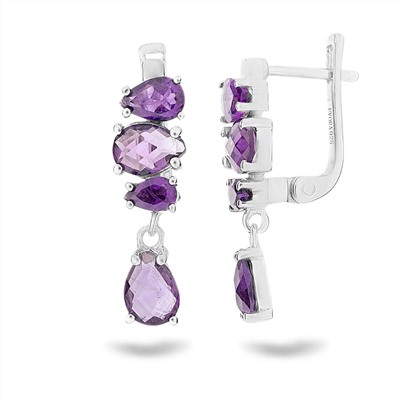 Серьги, аметист, Марисса