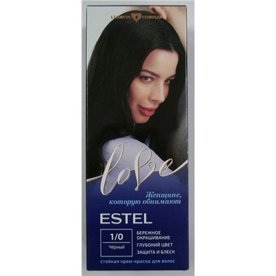 LOVE Крем-краска д/волос 1/0 черный  УЦЕНКА 30% (мят.уп.) Estel