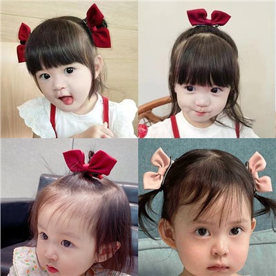 Заколки-бантики для волос на зажиме 2 штуки, Размер 5 см.