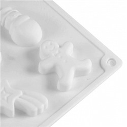 Форма силиконовая для шоколада "Новогоднее ассорти" 29*17 см, 15 ячеек