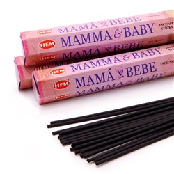 Hem Incense Sticks MAMMA & BABY (Благовония МАМА и МАЛЫШ, Хем), уп. 20 палочек.
