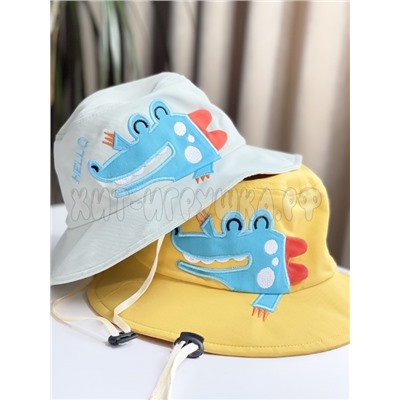Панама детская с затяжкой CROCO р-р 54, pa_croc_white, pa_croc_blue, pa_croc_green, pa_croc_yellow