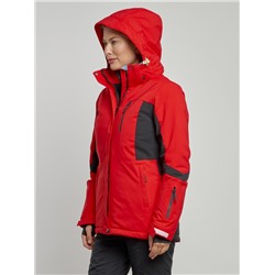 Горнолыжная куртка женская зимняя красного цвета 3105Kr