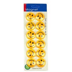 Магниты для досок Alingar Smile 12шт. d-30мм желтые AL-6561 АКЦИЯ! СКИДКА 7%
