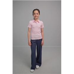 Блузка-поло в рубчик для девочки Happyfox