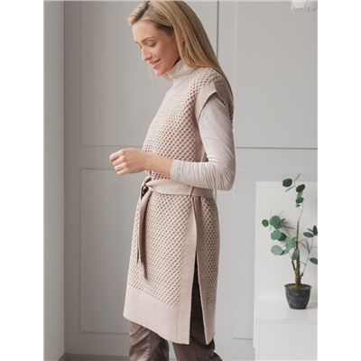 Удлиненный жилет из пряжи с кашемиром