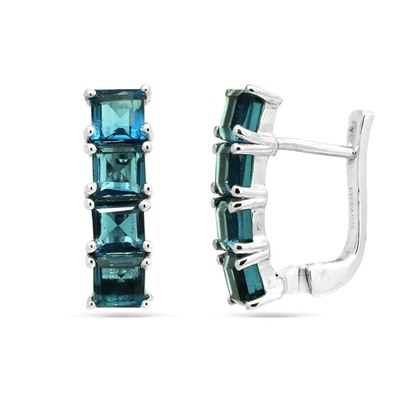Серьги из серебра лондон топаз кварц, София