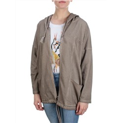 881 DK. BEIGE Худи длинное женское (95% хлопок, 5% полиэстер) размеры 56-58-60-62