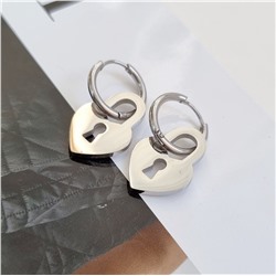 Серьги сталь, цвет серебро, 241408, арт.847.136