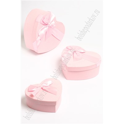 Коробки сердечко 3 в 1, 22*20*9 см (SF-7153) розовый
