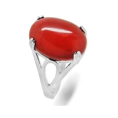 Кольцо из серебра коралл, МЦВ224