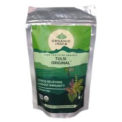 TULSI ORIGINAL Stress Relieving & Boost Immunity, Organic India (ТУЛСИ ОРИДЖИНАЛ избавление от стресса и укрепление иммунитета, Органик Индия), ПАКЕТ, 100 г.