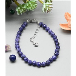 Браслет из кальцита шарик гр.6мм цв.фиолетовый