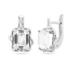 Серьги из серебра горный хрусталь, СПН02205