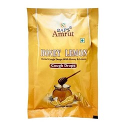 HONEY LEMON Cough Drops, BAPS Amrut (МЁД И ЛИМОН леденцы от кашля, БАПС Амрут), упаковка 20 шт.